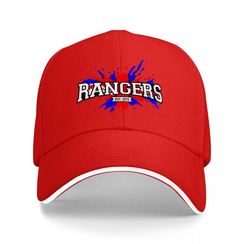 Rangers Baseball Cap Men Women Adjustable Dad Hat Classic Logo Cotton Sports Outdoor Sun Hat Low Profile Unstructured Black