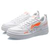 Li Ning Abrasion Resistant Breathable Abrasion Resistant Breathable Low top Skateboard Shoes Men's White Orange AGCQ449-1