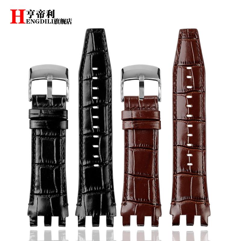 22mm Wrist Band For Swatch SVG Watch Strap SVGK403 SVGK402 SVGB400 Cowhide Leather Watchband Men Bracelet Accessories with Tool