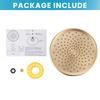 Adjustable Angles Round Bathroom Shower Head with Anti-Clogging Silicone Nozzles, ABS Plastic Shower Head Gold