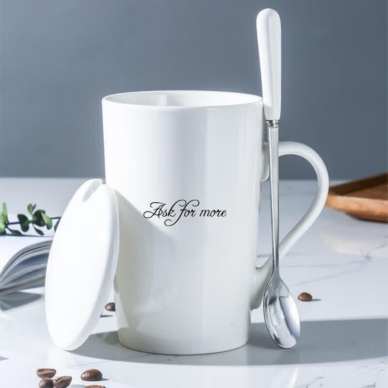 Large Capacity Ceramic Mug with Coaster