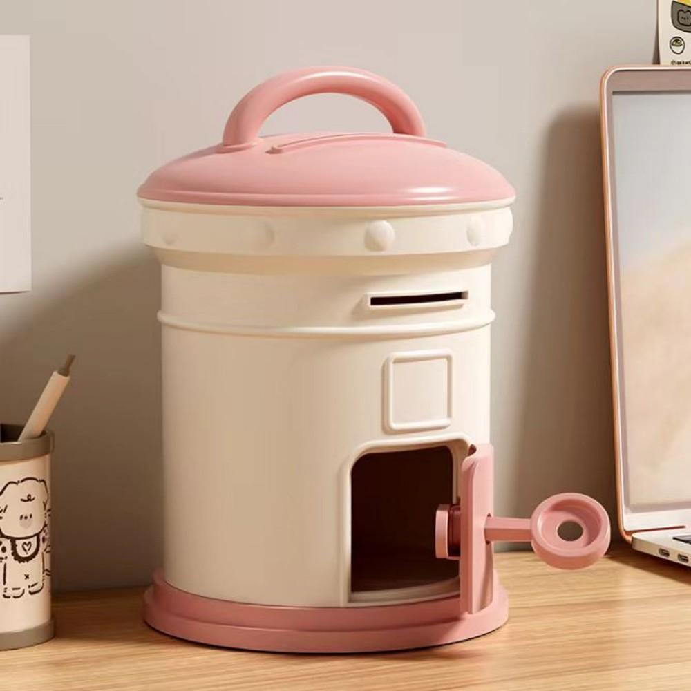 Popular High Quality Durable Box-Shaped PP Piggy Bank Key Lock-Portable Environment-Friendly Saving Money Gift for Desktop Use