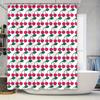 Kirschmuster Duschvorhang Rosa Grüne Blätter Wasserdichtes Gewebe Für Badezimmerdekorationen Größe: 72 x 84 Zoll (180cm X 213cm)