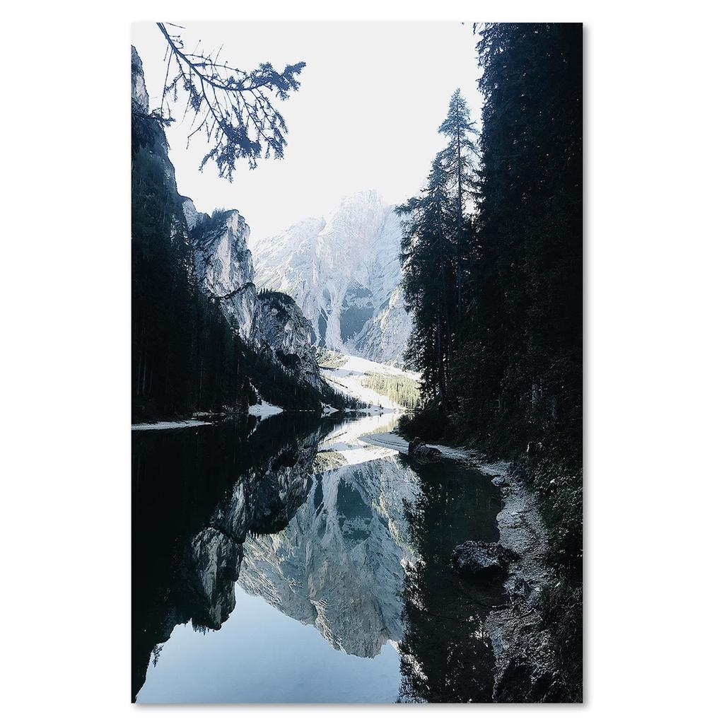 Canvas print Mountains reflected in the lake