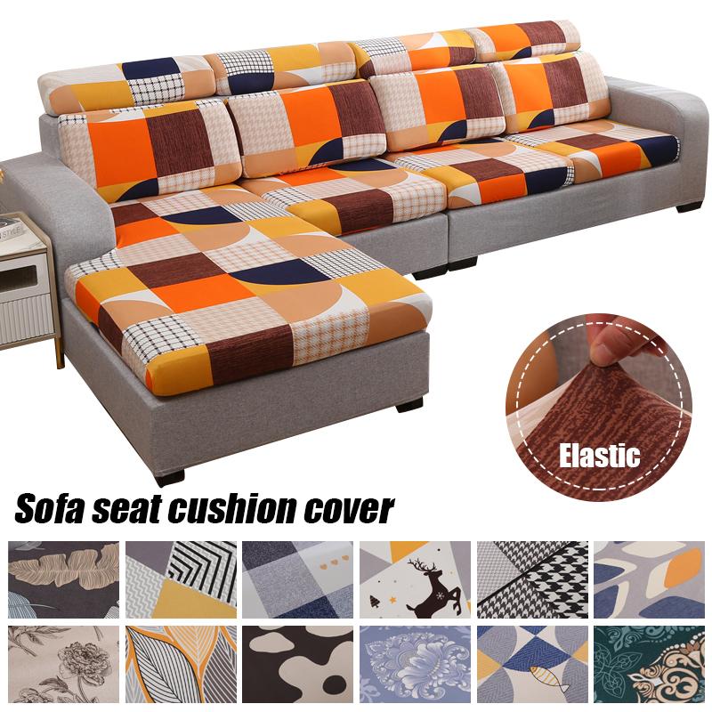 Floral Printed Sofa Seat Cushion Cover Furniture Protector Stretch Sofa Covers For Living Room Kids Pets Anti-Dust Removable