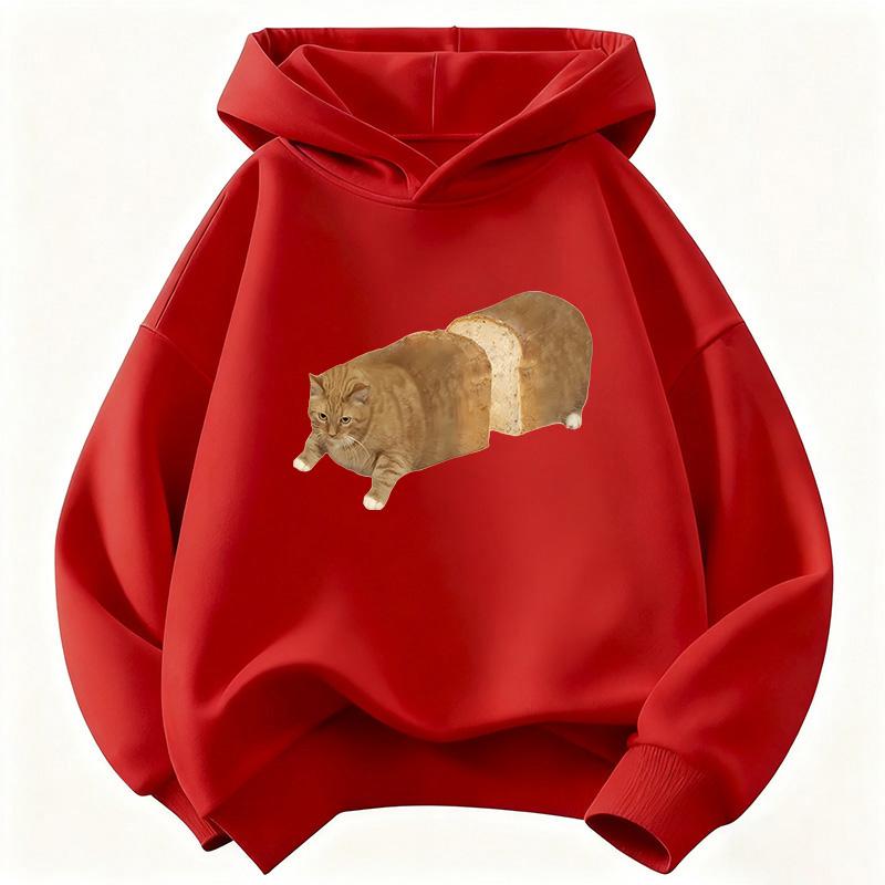 Hoodie Fat Bread Cat Design Children's Sweatshirt Cute Hoody for Boys Girls Casual Hoodies Spring Y2k Hoodies