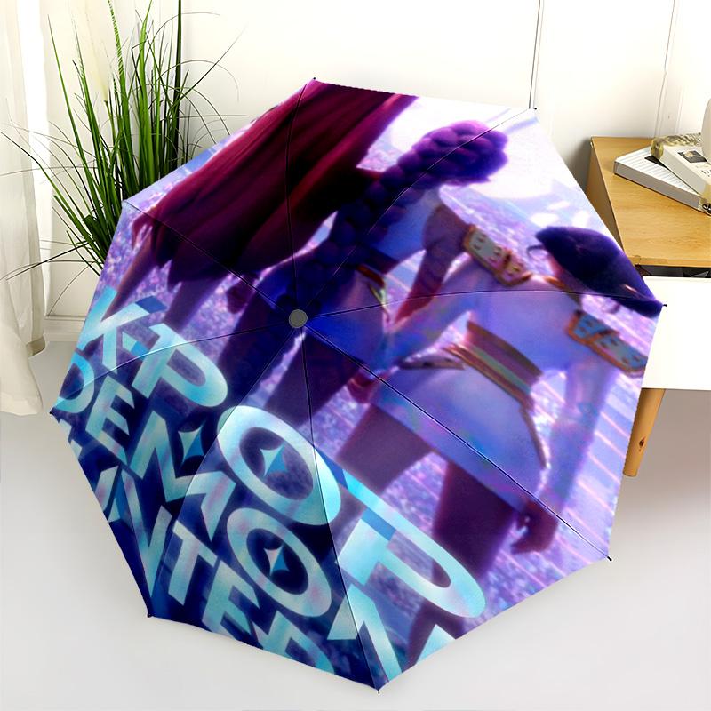 K-Pop Demon Hunters: Urban Fantasy Adventure Folding Umbrella Travel Suitable for All Seasons Three Folds Sun Umbrella Sun Umbrella