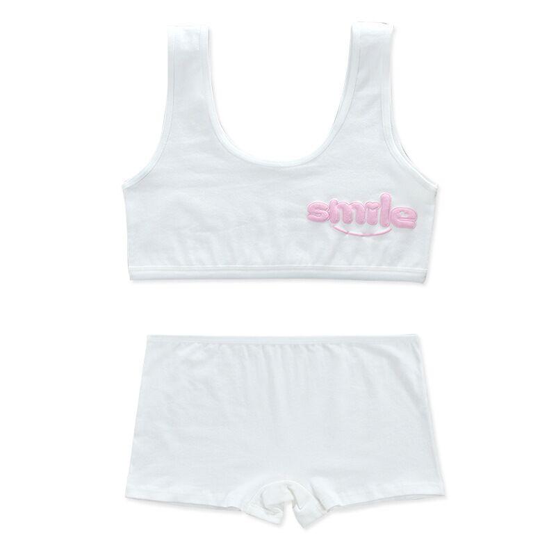 Children's Underwear Girls Puberty Bra Set Training Bras for Teenager Panites 8-14y