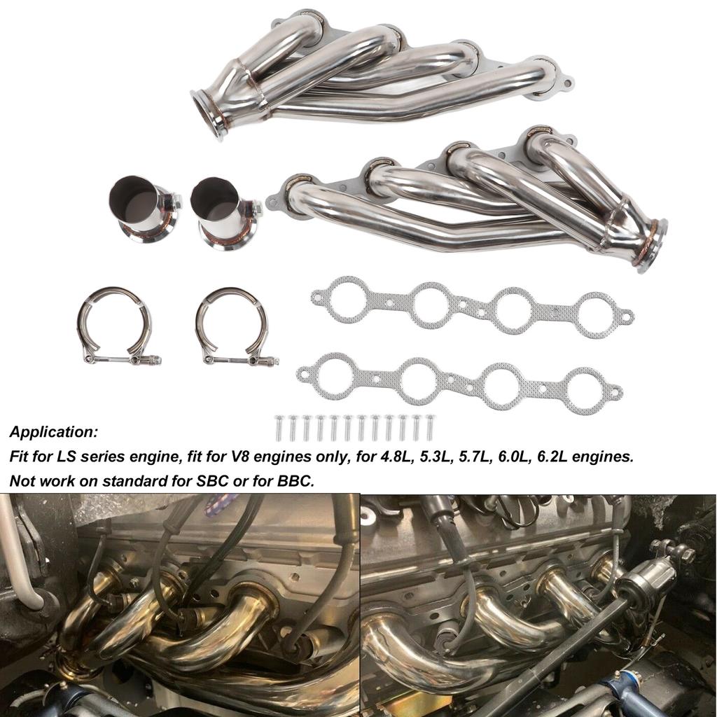 20PCSCelsiusSet Engine Conversion Swap Header 304 Stainless Steel Replacement for LS Series Motors