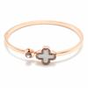 Korean Fashion Four-Leaf Clover Rose Gold Open Bangle - Versatile & Stylish Bracelet