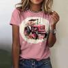Summer Cartoon Car 3D Printed T-shirts Street Casual Fashion Short Sleeved Round Neck Women's T-shirts