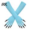 Elastic Polyester Costume Gloves 1 Pair Halloween Ghost Claw Gloves, Long Fingernail Witch Outfit Essentials Accessory, Dark Party Performance