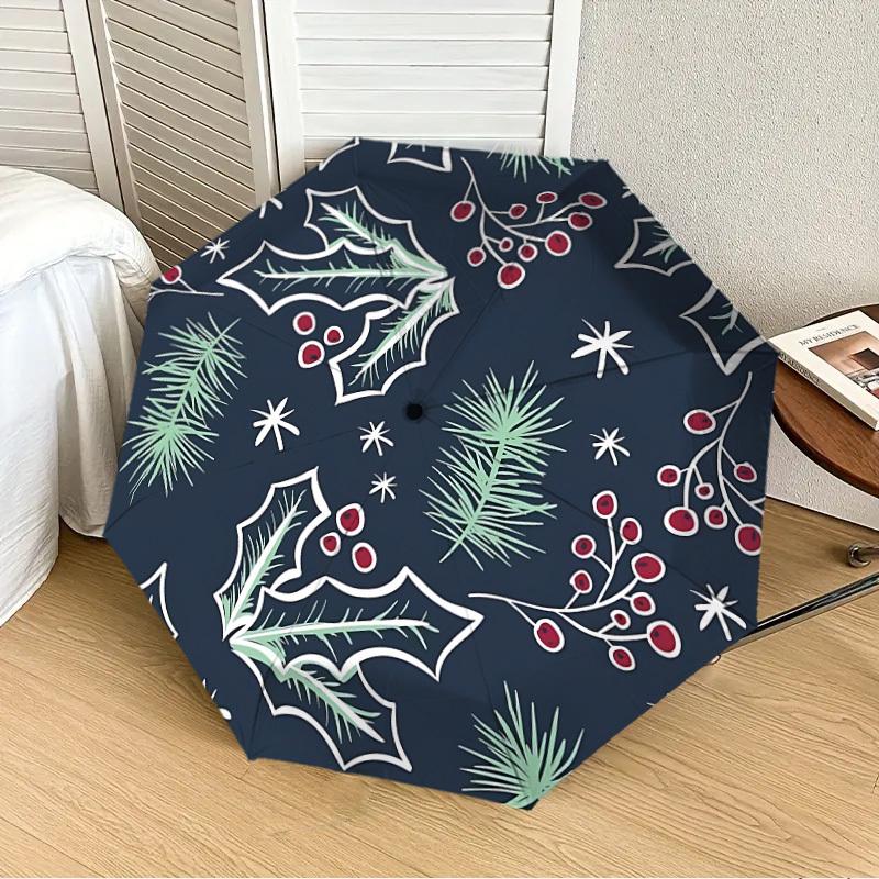 

1pc Christmas ornaments Automatic Folding Umbrella, 8-Rib Durable Frame, Durable Foldable Design - Elegant Gift for Commute yy251210036