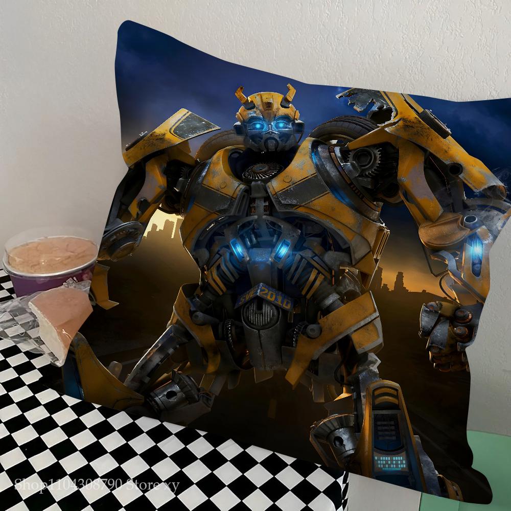 Anime Movie B-Bumblebee Pillow Case Square Pillow Bedroom Sofa Leisure Comfort Cushion Car Living Room Home Decoration
