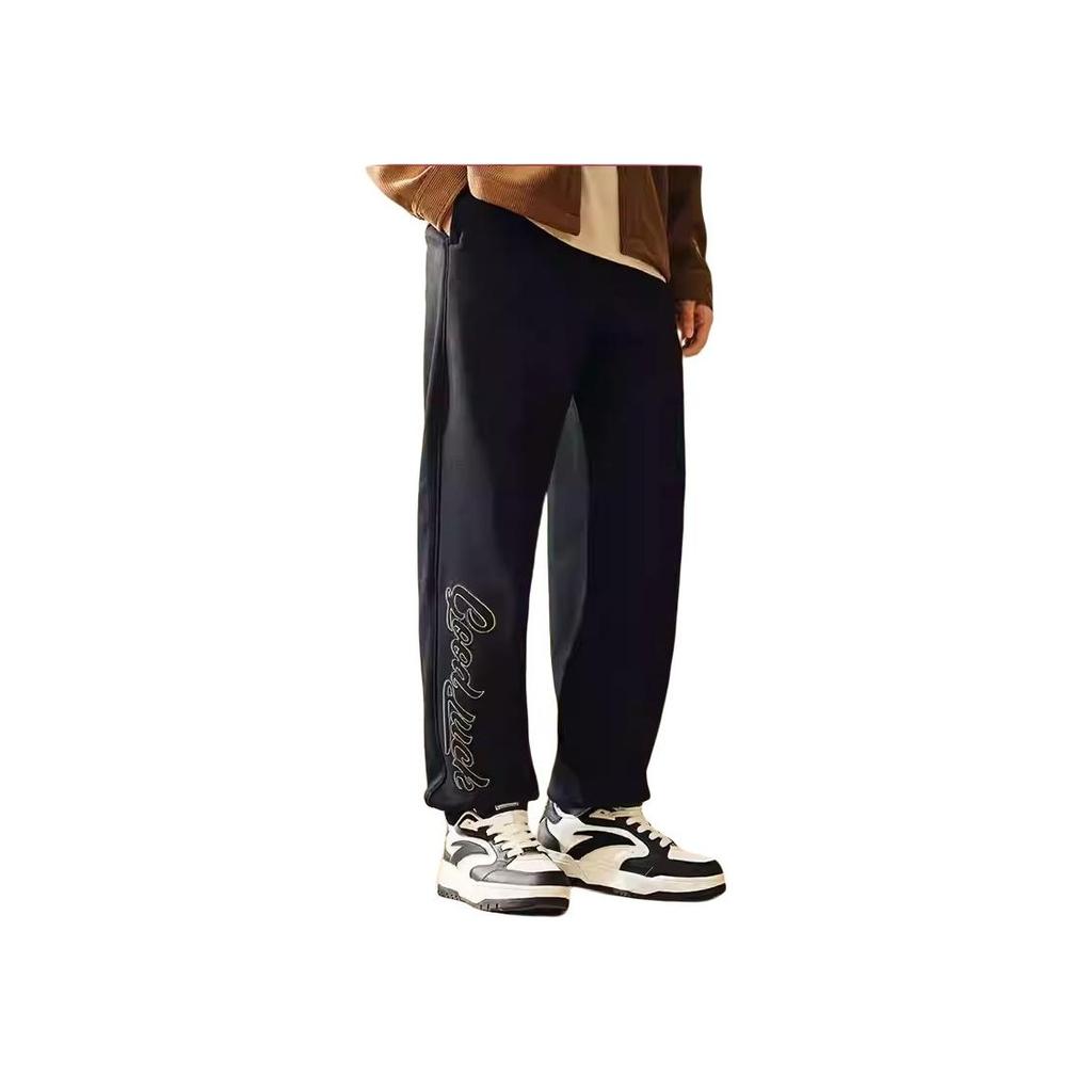 Anta Good Things Happen Series Letter Mid-Rise Comfortable Breathable Versatile Fleece-Lined Warm Cuffed Sports Pants Men Pants 152518301N-3