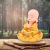 Small Monk Ornaments Cute Monk Car Interior Display Decoration Light Energy Sensing Decorations for Car Dashboard Home
