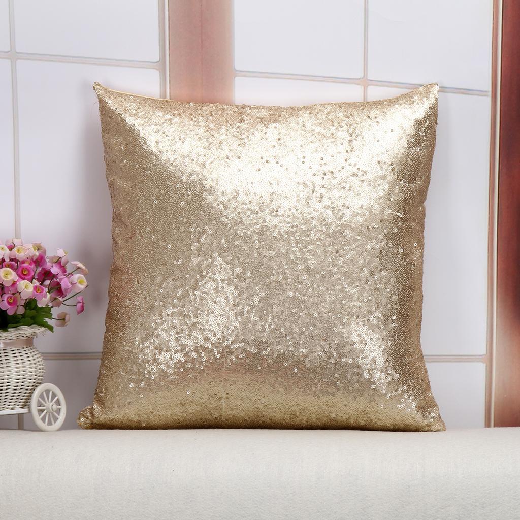 Sequin Pillow Covers Square Glitter Pillow Cases Decorative Sparkling Throw Pillow Covers Cushion Case for Sofa Bedroom Living Room Wedding Home Decor