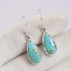 Natural Arizona Turquoise Earrings, Long Teardrop Earring, Anniversary Earrings, 925 Sterling Silver Earrings, December Birthstone