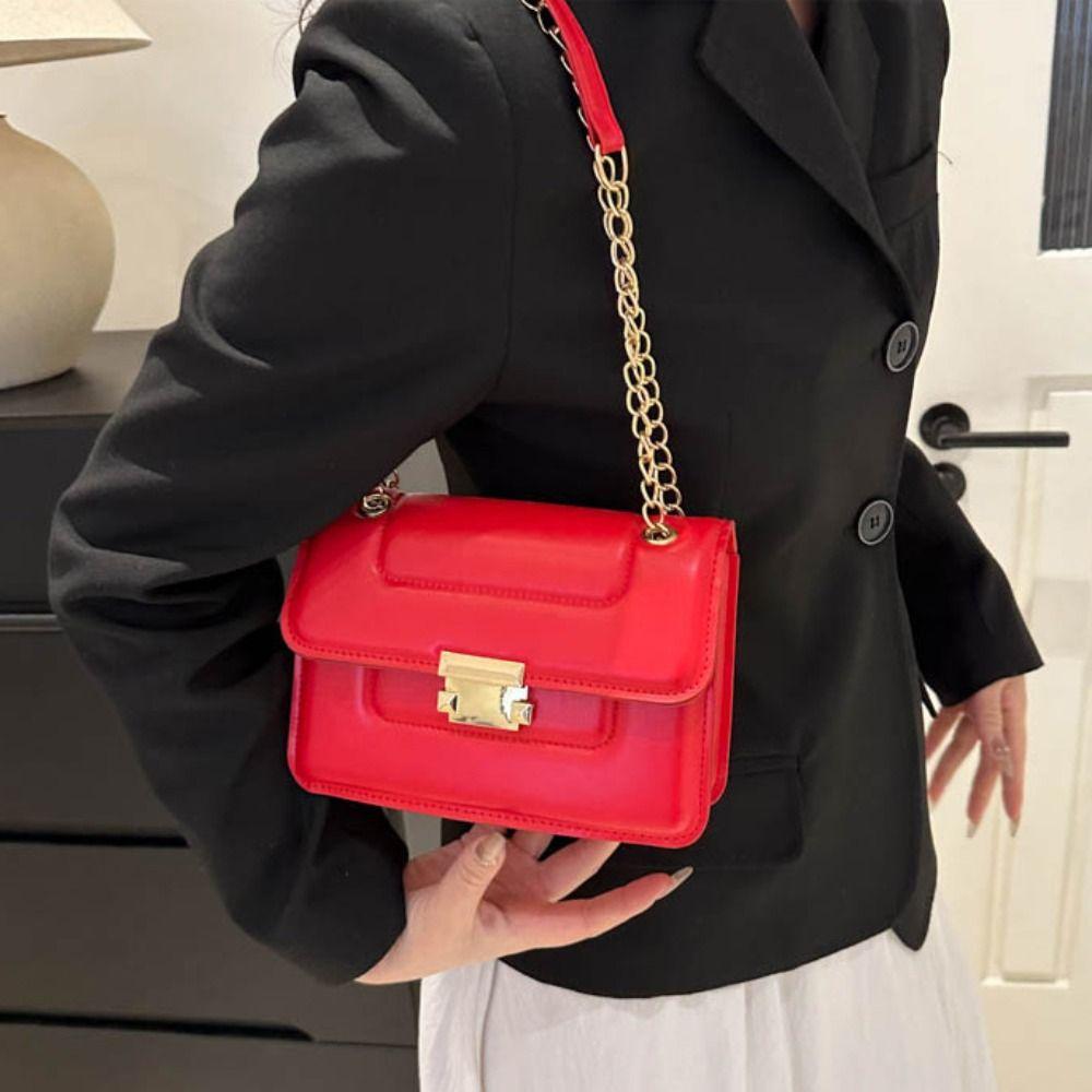 

Маленькая квадратная сумка через плечо, сумка через плечо с цепочкой из искусственной кожи, новая сумка на одно плечо, подмышки