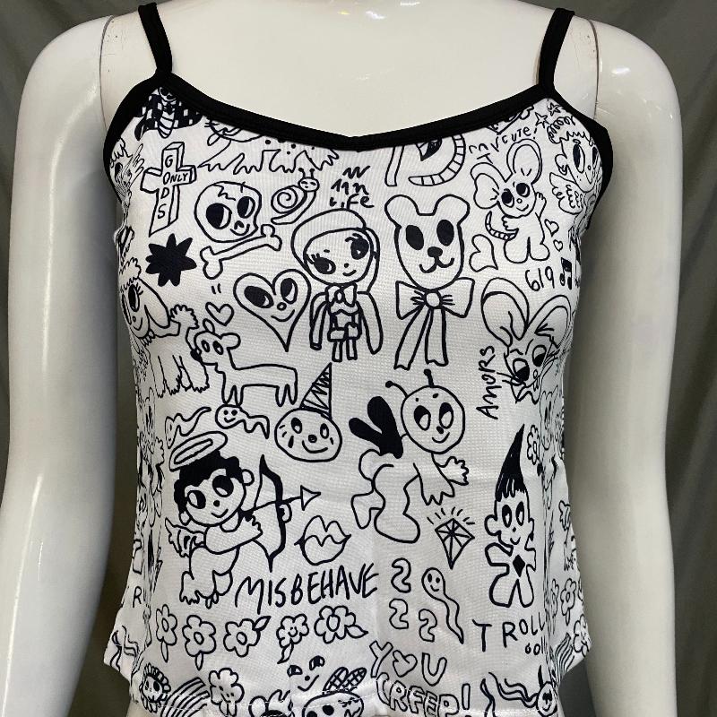 

Летний европейский и американский стиль, милый и крутой приталенный жилет в стиле граффити L