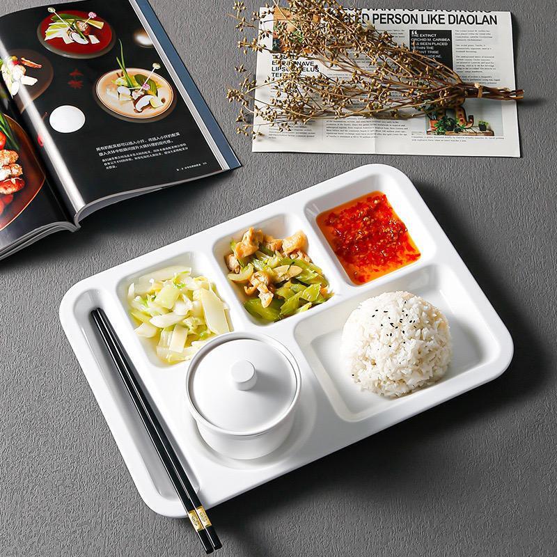 Anti-Drop Melamine Divided Dinner Plate