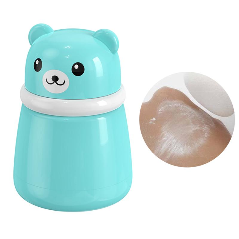 Children's Cute Cartoon Bear Baby Puff Box Talcum Powder Prickly Heat Powder Storage Box Portable Container Travel Daily Life