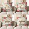 2D Ramadan Kareem Floral Moon Star Cushion Pattern Cushion Cover Suitable For Sofa Bedroom Car Pillow Cover