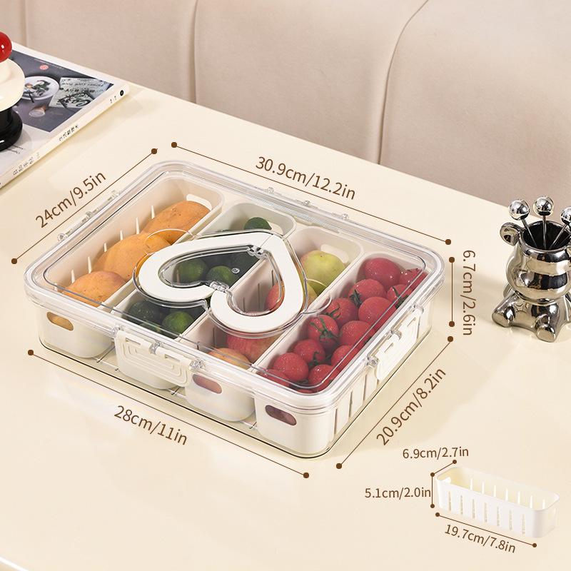 Airtight 8-Compartment Seasoning Box with Lid for Kitchen and Refrigerator Storage