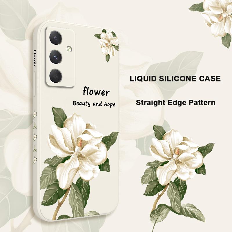 Magnolia Flowers Phone Case For Samsung Galaxy A37 A57 Liquid Silicone Cover