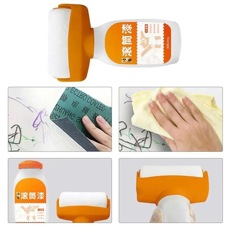 Tragbare Antibakterielle Farbrolle Wasserbasierte Latexbürste für Innenwandreparatur Hausmalwerkzeuge Weiß Ausbesserungsrolle