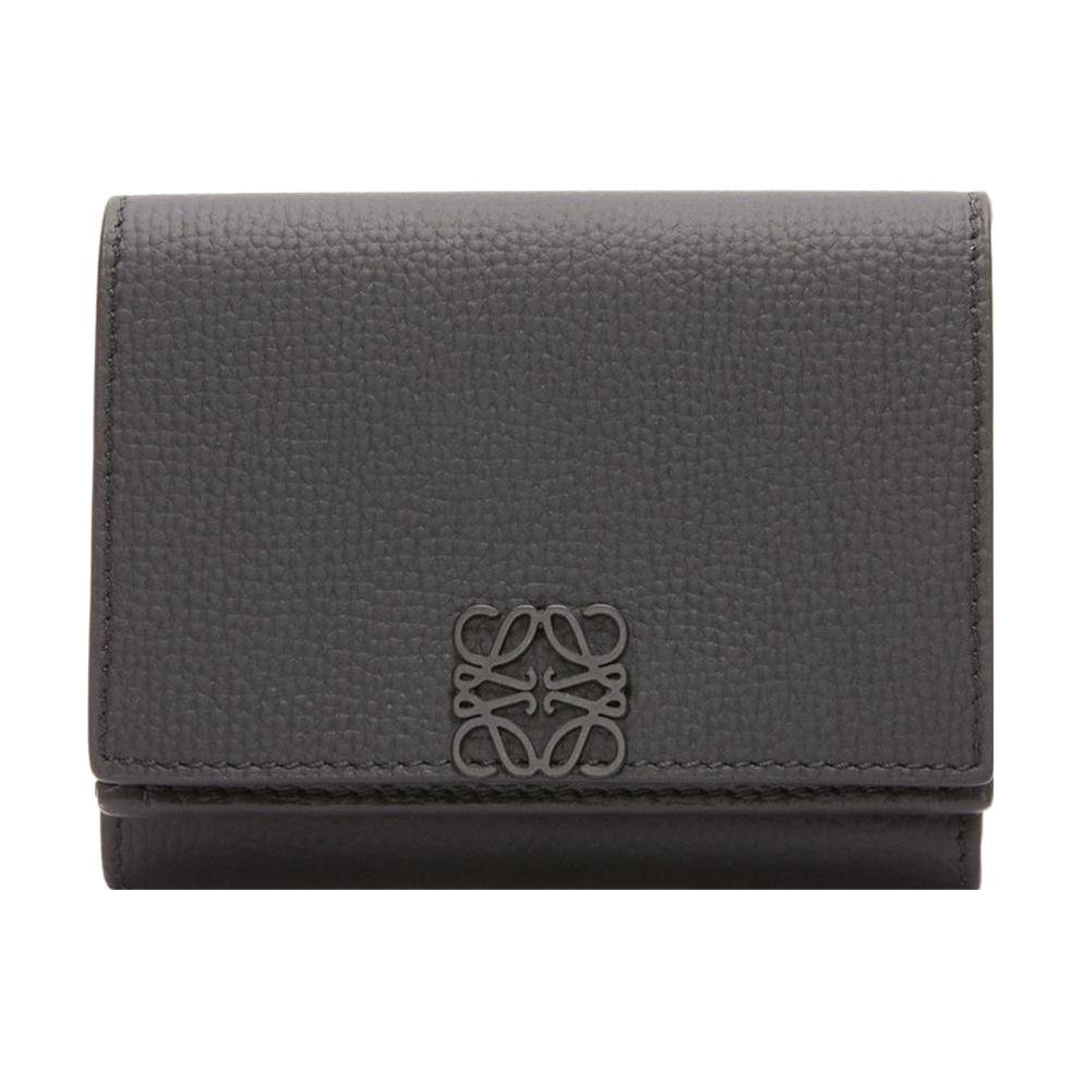 

Loewe Anagram Snap Closure Three-Fold Pebbled Calfskin Wallet Women Wallet Black C821TR2X09-1100 Box(Basic Set+Box)