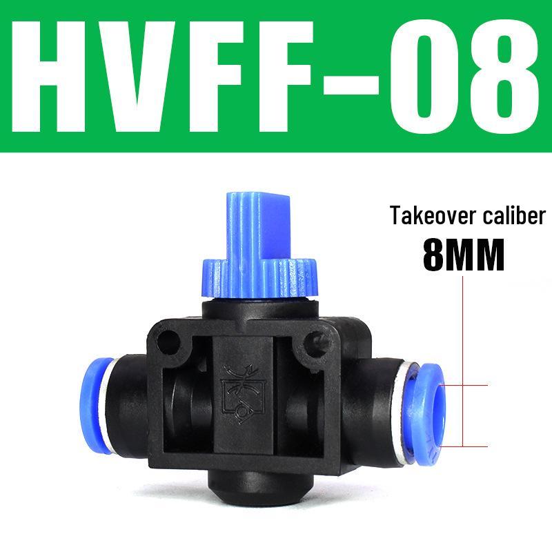 Pneumatic BUC-6-10 Hand Valve: 8mm Air Hose, 12mm Manual Straight Valve with Quick Connect Fitting