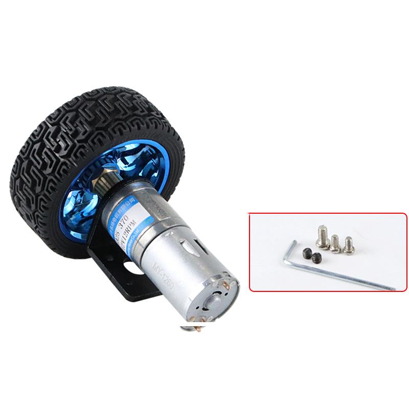 65/85mm DIY Smart Remote Car Motor Kit Diy Set Tracking Rubber Red&Blue Wheel 6V 12V 24V DC Gear Motor Low Speed Motor