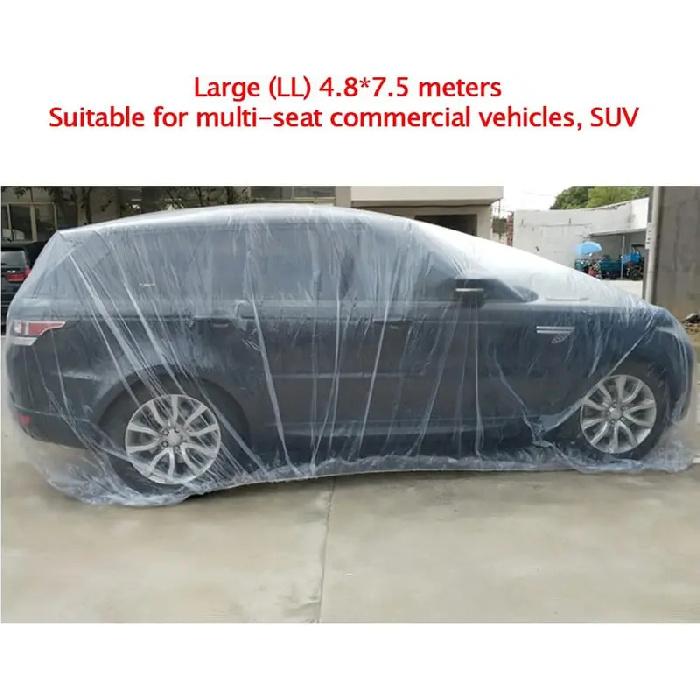 

5-штук одноразовый чехол для автомобиля; прозрачный пластиковый чехол для автомобиля; универсальный водо- и пылезащитный чехол для гаража с эластичной лентой белый