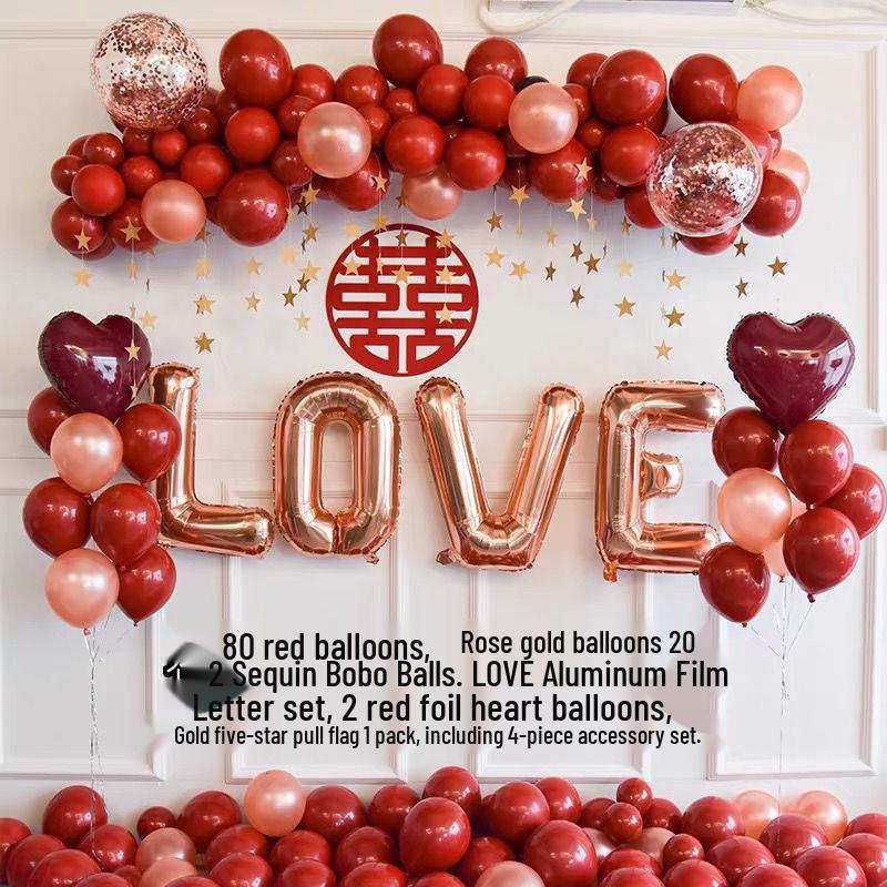 

Романтичний набір повітряних кульок LOVE для пропозиції, дня народження або прикраси весільної кімнати