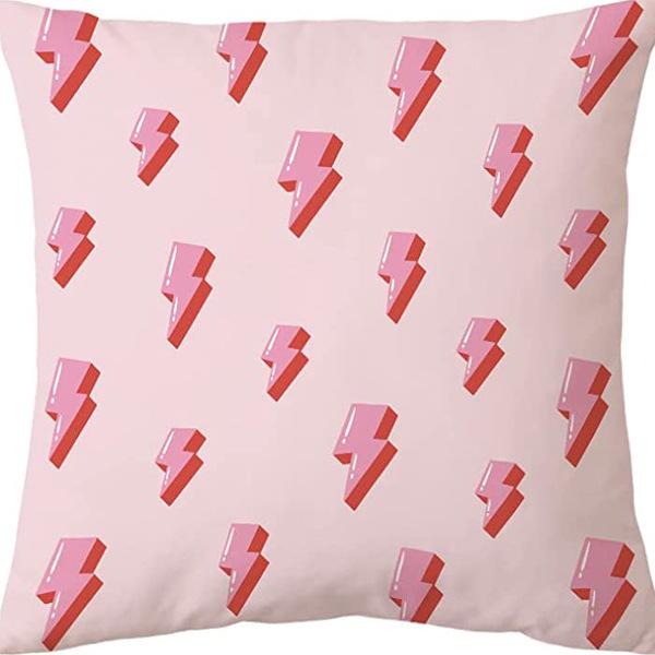 Modern Ins Style Pink Girl's Heart Pillow Case Nordic Linen Cushion Sofa Bedside Pillow
