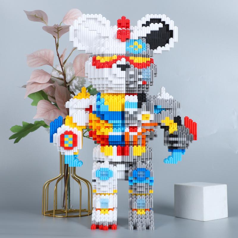 

Механические строительные блоки с жестоким медведем, детские развивающие игрушки для самостоятельной сборки, набор кирпичей, антистрессовые игрушки, декор, подарок