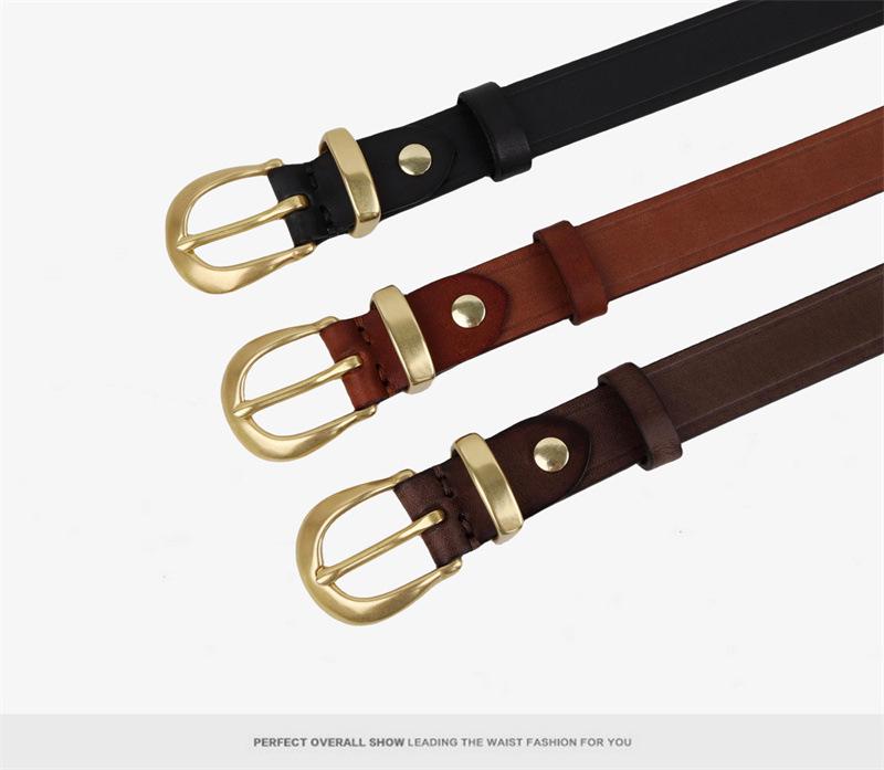 2024 Women's Korean Style Genuine Leather Belt - Trendy, Versatile, Retro Cowhide Denim Waistband