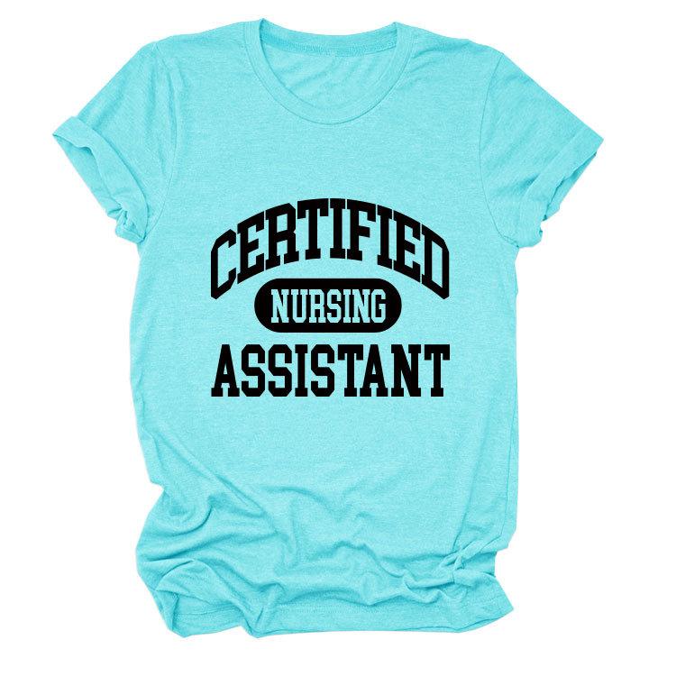Certified nursing new short-sleeved women's fashion T-shirt large size