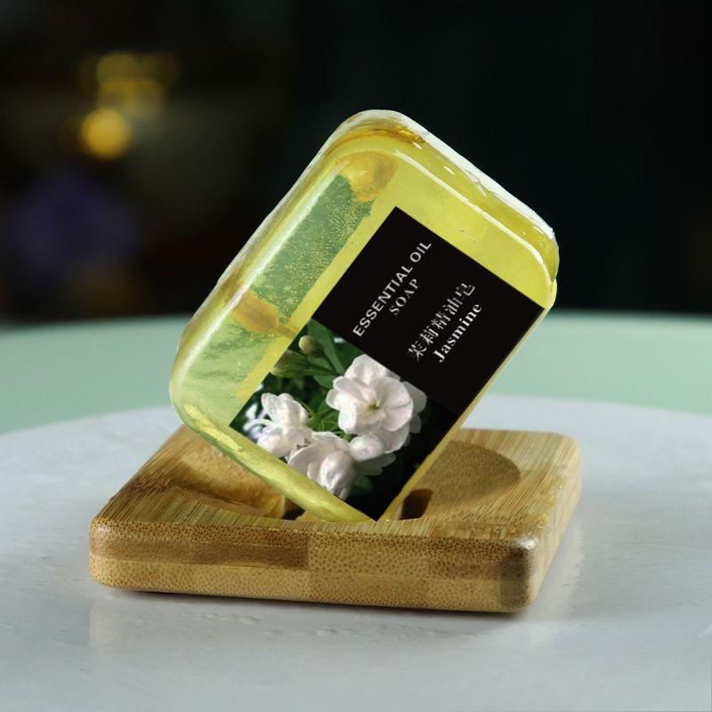 1Pc Jasmine Essential Oil Handmade Soap Plant Petal Cleansing Bath Universal Soap
