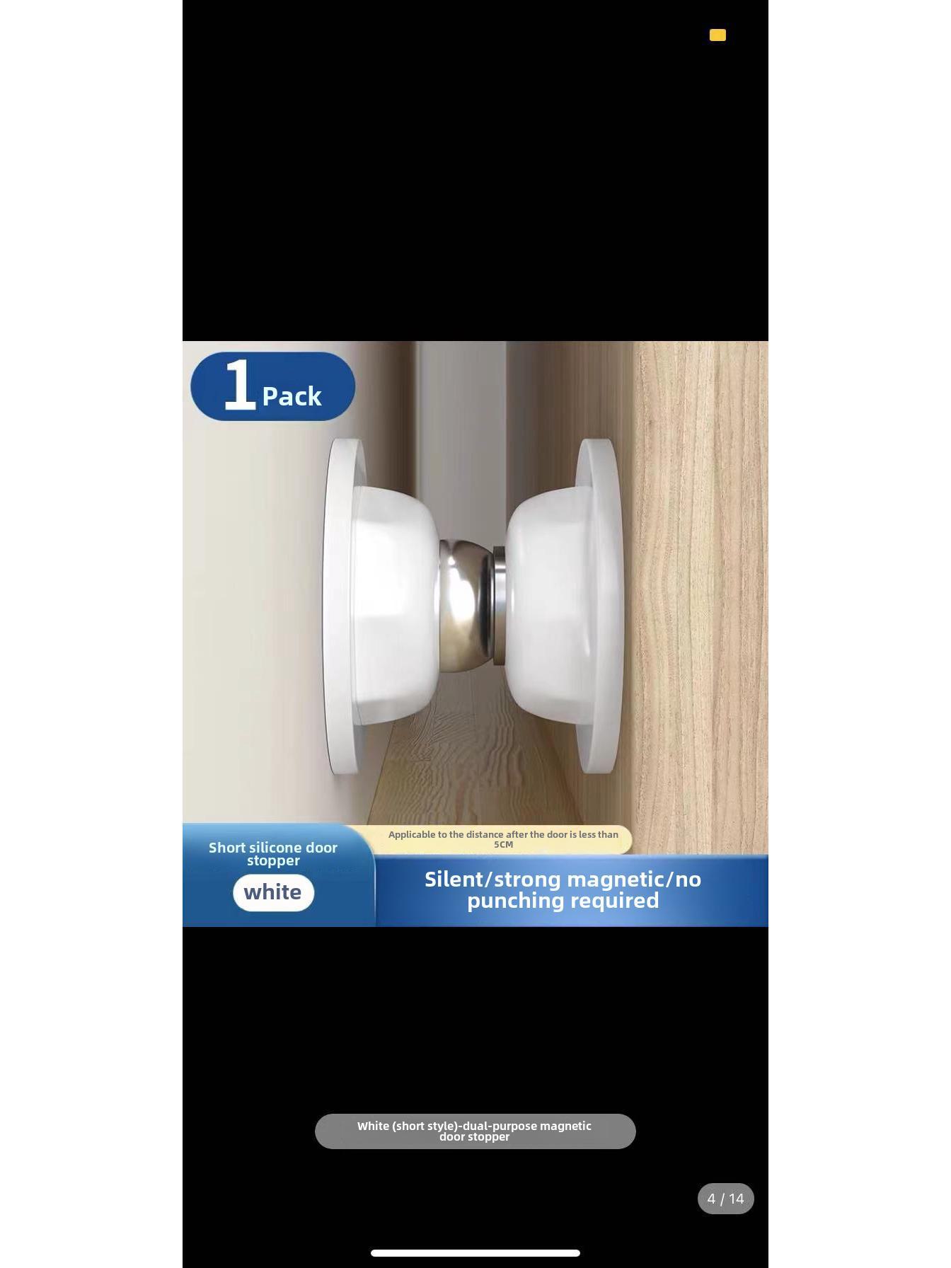 

Креативный силиконовый дверной стопор: Защита от столкновений, бесшумный буфер, защита от ветра, установка без проколов Short Strong Magnetic Door Catch белый