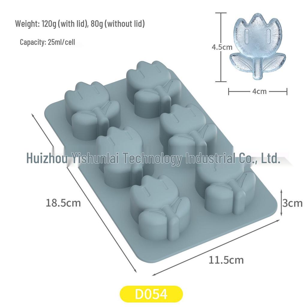 Silicone Ice Cube Tray with Lid: 4-Grid Frozen Soup & Food Storage Box