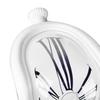 Melting Clock Plastic Retro Decorative Electroplated Metal Paint Desk Table Clock for Office White
