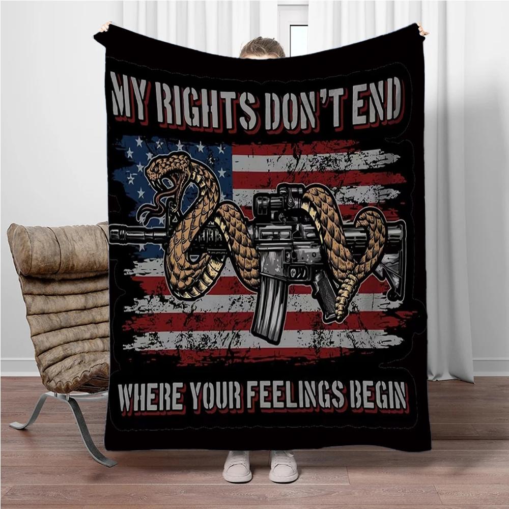 My Rights Don t End Where Your Feelings Begin Flannel Throw Blanket ,suitable for sofas,beds,offices,Picnic,travel,warm blanket 75X95CM