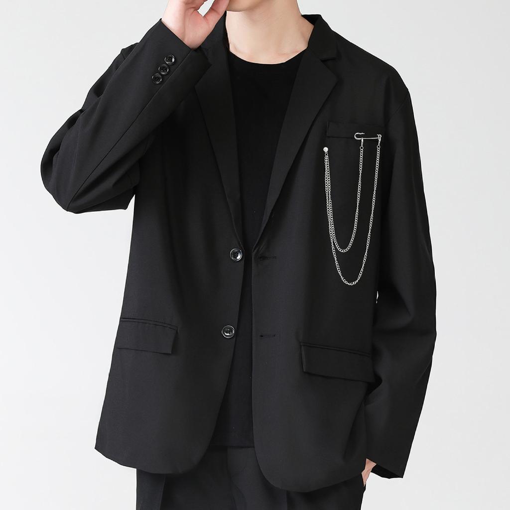 Men Brooch Long Chain - High-end Fine Workmanship, Match Clothes, Luxury Polished Coat Collar Pin