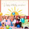 Boho Sun Happy Birthday Sunshine Backdrop Banner First Trip Around the Sun Wall Hanging Decor Muted Sunrise Theme Birthday Party Photography
