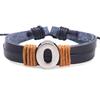 Handmade Woven Leather Bracelet with English Letter Charms