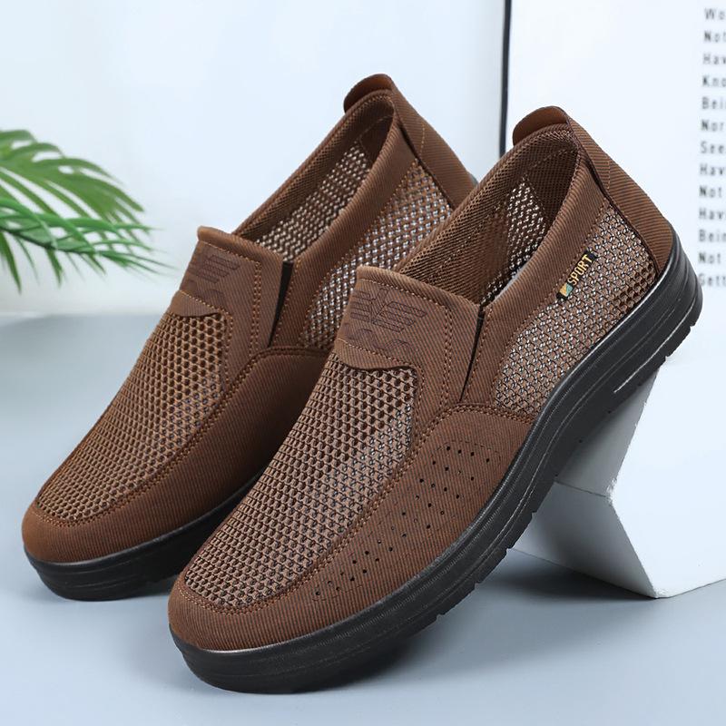 Fashion New Summer Men's Breathable Loafers Mesh Man Casual Shoes Soft Lightweight Walking Driving Shoes Men's Flats Shoe Big Size 38-48