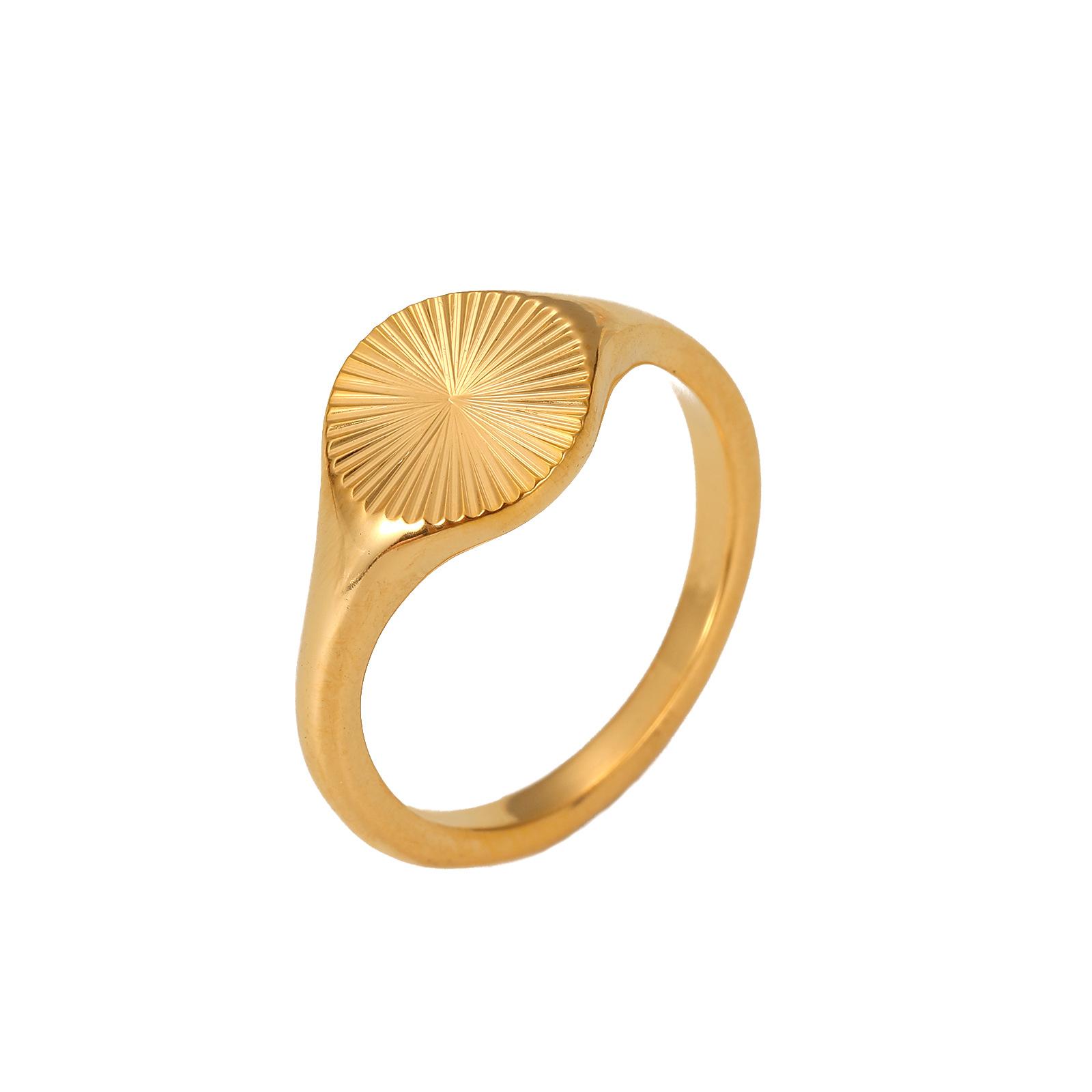 

Модное ретро кольцо, титановая сталь не тускнеет, золотое кольцо, нишевая простота, высококлассное кольцо Солнце 8