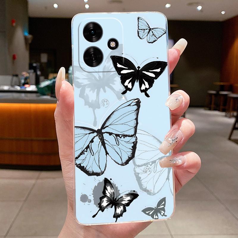Phone Case For Honor Play 10 4G Butterfly Bow Protective Casing For Honor Play10 4G Transparent Soft Silicone TPU Cover